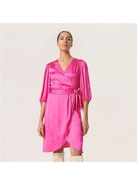 Soaked in Luxury NWT Fuchsia Fedora Wrap Dress size Small